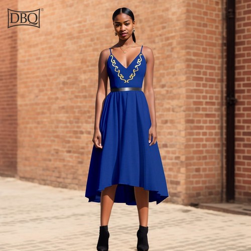 Vestido africano para mujer bordado sin mangas cintura alta elegante vestido para fiesta - Imagen 6 de 21