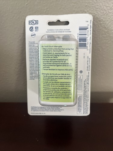 Leviton AFTR1-KI 15A Tamper Resistant AFCI Receptacle Outlet New - Picture 3 of 5