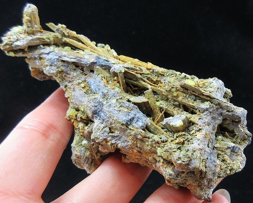 10,4 cm 192 g Stibnite y Valentinita y cristal de azufre nativo espécimen mineral, ¡China! - Imagen 13 de 13