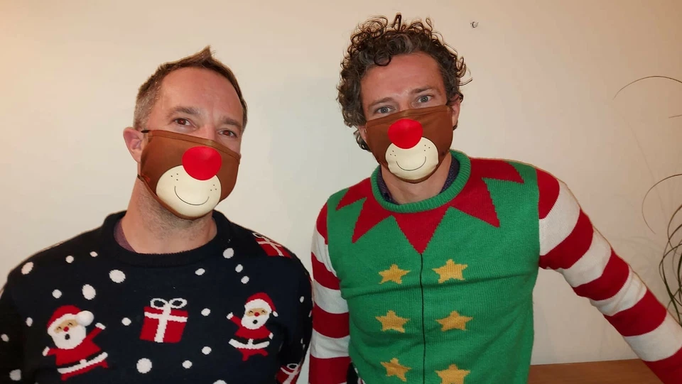 Rudolph Christmas face mask!  Smiley Red nosed adjustable mask with filter - Image 2 of 4