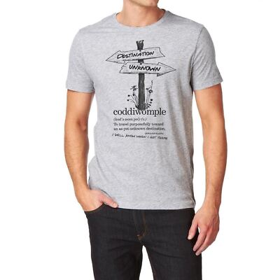 Erwachsene T-Shirt Coddiwomple Englisch Slang Backpacker Wanderer Nomade Unisex grau