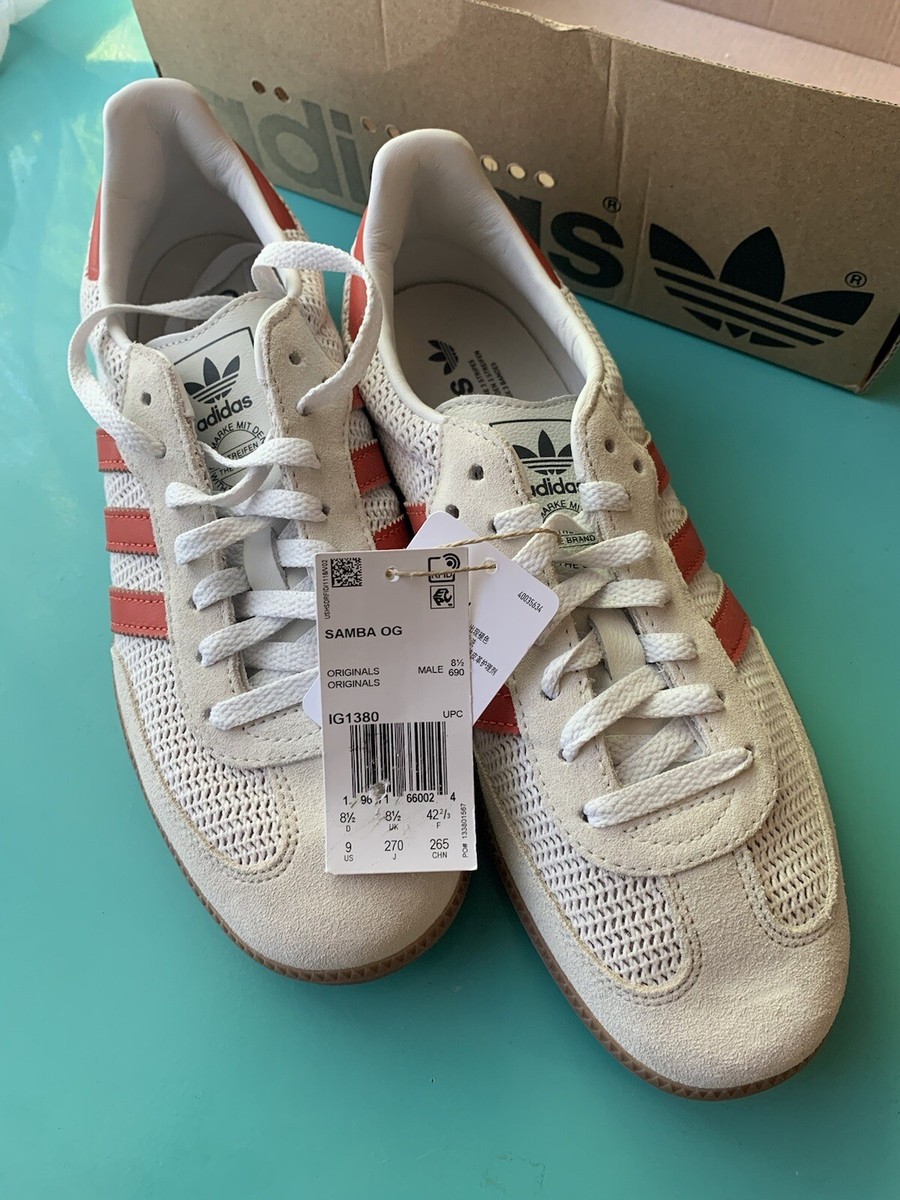 Adidas Originals Samba OG (CRYSTAL WHITE/RED/GUM M2) Men's