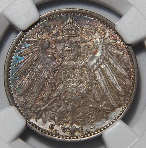 1915 Germany One 1 Mark NGC MS63 Interesting Toning