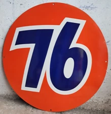 76 Porcelain Enamel Sign  30 x 30 Inches 1 Sided