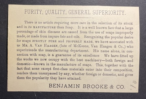 Vintage Original Fine Art Benj Brooke & Co Business Ad 4" x 2 1/2" - Picture 2 of 2