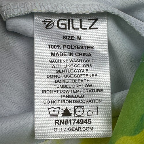 NEW Gillz Shirt Mens Medium Yellow Blue Tie Dye Contender UV Sun Block Flexible - Picture 16 of 16