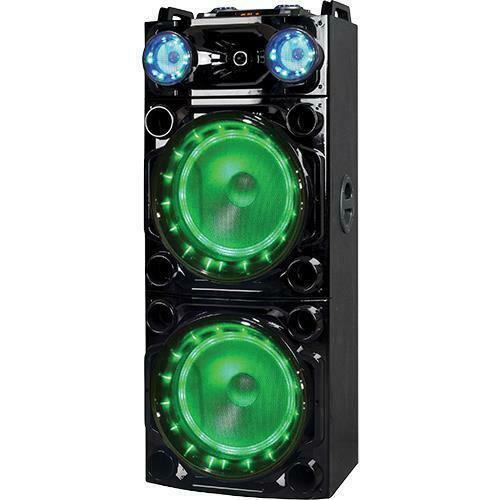 IQ Sound IQ6215DJBT Dual 15" 600 Watt Bluetooth Speaker With LED Lights