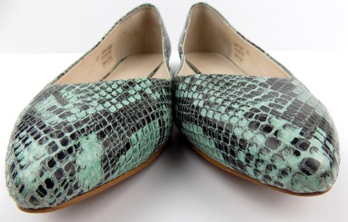 C Wonder Women's Shoes Size 8.5 Ballet Flats Green Faux Snakeskin Design - Picture 5 of 12