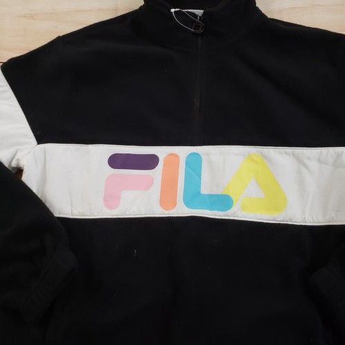 Fila Pullover Damen Medium schwarz weiß Outdoor Fleece durchgehender Reißverschluss Damen M - Bild 3 von 9