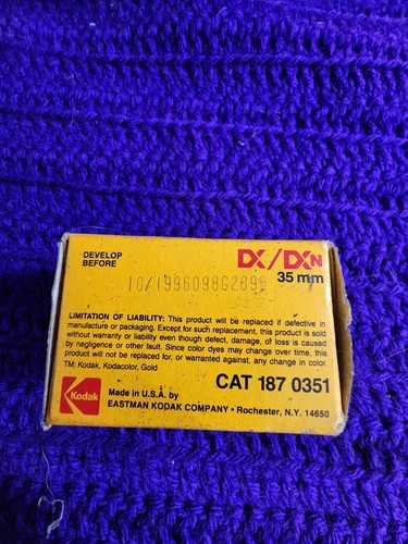 Kodak GOLD ISO 200 24 Exposure Color Print Film EXP 11/1998 NEW SEALED - Picture 2 of 3