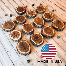 Dungeons and Dragons Real Wood Coaster Set | DnD Coasters | DnD Accessories 