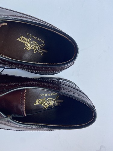 Zapatos de vestir Johnson Murphy para hombre talla 10 C/A granates punta de ala con cordones - Imagen 7 de 11