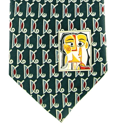 Pablo Picasso Mens Neck Tie Art Artist Stylized Portrait Jacqueline Gray Necktie - Picture 2 of 4