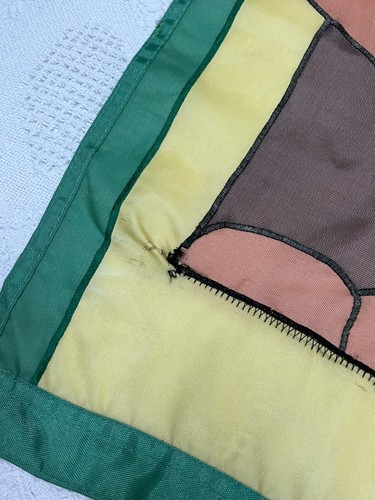 vintage nylon pilgrims apples pumpkins thanksgiving flag 28x40 - Picture 4 of 8