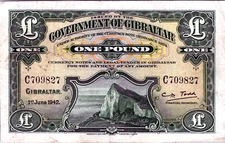 Gibraltar 1 Pound 1938 Pick # 15