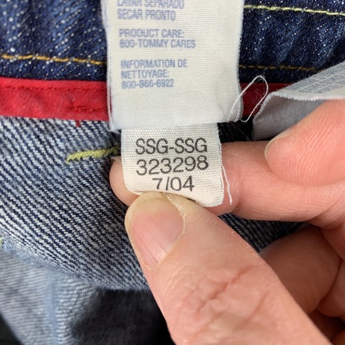 Pantalones de mezclilla Tommy Hilfiger de colección para mujer 12 (34x31) azul hipster acampanado años 90 bolsillos con solapa - Imagen 13 de 14