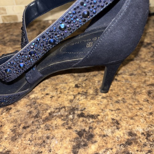 Bandolino Womens Navy Dressy Heels Shoes 7.5 Medium Prom Special Occasion - Picture 7 of 19