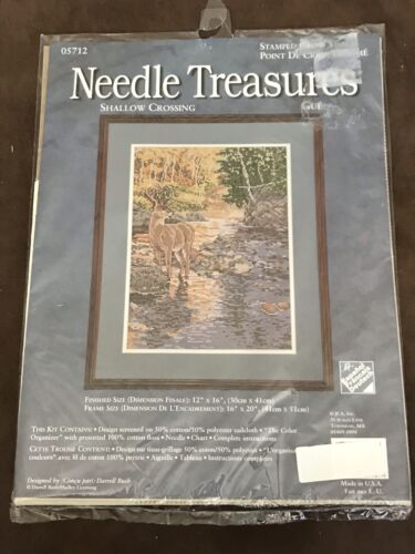 JCA Needle Treasures SHALLOW CROSSING Stamped Cross Stitch Kit #05712 Deer Buck - Picture 3 of 4