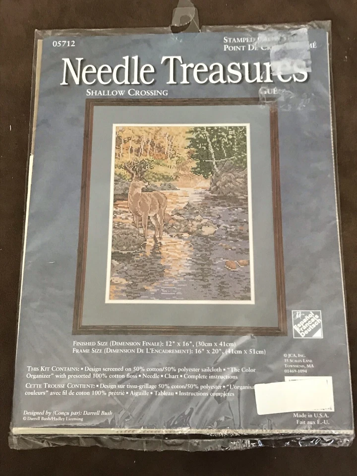 Kit de ponto cruz estampado JCA Needle Treasures SHALLOW CROSSING #05712 Deer Buck - Imagem 3 de 4