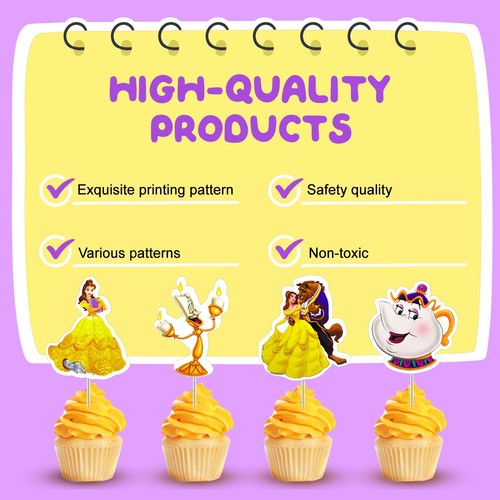Beauty And The Beast Birthday Party Decorations,Belle Princess Balloon Tableware - Picture 6 of 10