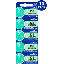 Murata 335 SR512SW Silver Oxide Watch Battery 10 Count - Replaces Sony 335