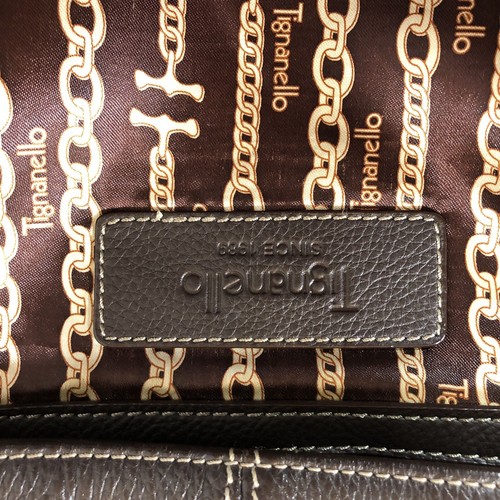 Tignanello Brown Leather Purse Pebble Medium Handbag Long Crossbody Strap - Picture 9 of 10
