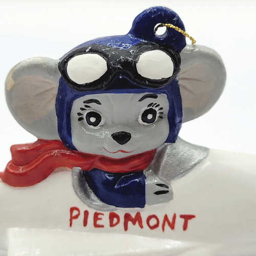 1970s Ceramic Mouse Flying Piedmont Airplane VTG Ornament Hand Painted FLAWED - Picture 23 of 24