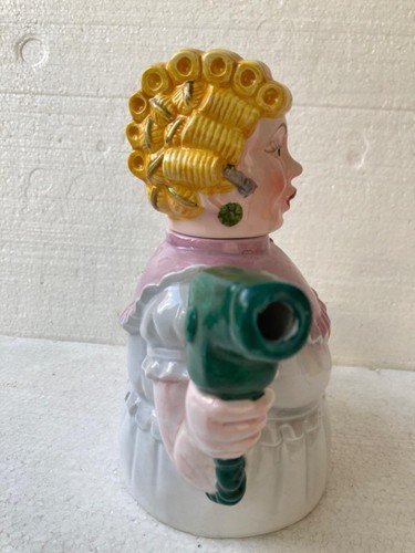 Beautician Teapot Vtg 1989 Lady Hair Stylist Salon Beauty Decorative Container - Bild 4 von 8