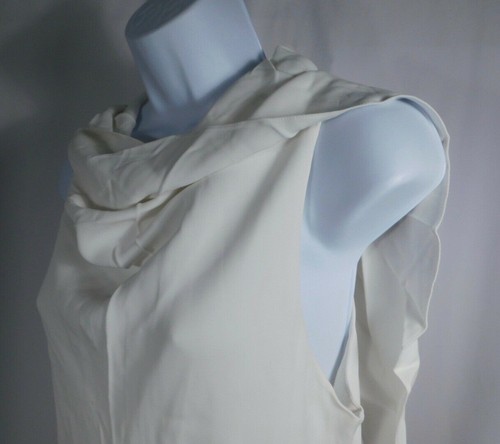 THE ROW Women's Ivory Sleeveless Attached Scarf Shift Dress Sz 8 - Picture 3 of 5