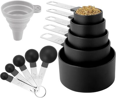 #ad Measuring Cups And Spoons Set Of Kitchen Gadgets 10 Pieces Stackable Stainless S $13.45