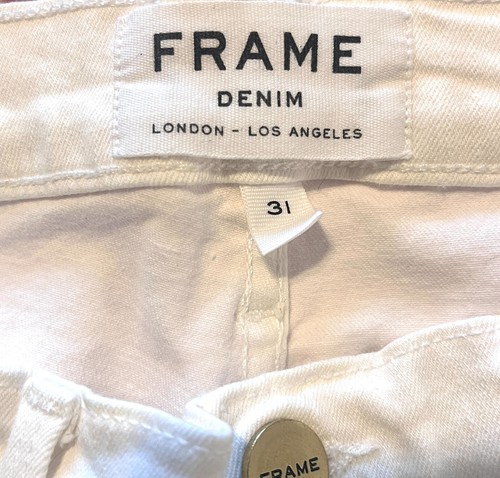 Frame Denim Le High Straight Leg Jeans Blanc White SZ 31 Stretch Casual Womens - Picture 5 of 10