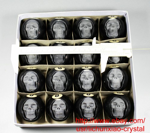 1pcs Top! Beatiful of Handmade Carving Billiard Ball Skull face skeleton - Picture 10 of 11