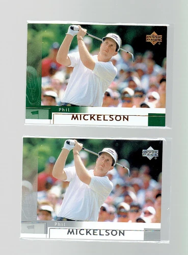 Phil Mickelson 2002 Upper Deck #41 Silver LOT OF 2 With Base Rookie RC