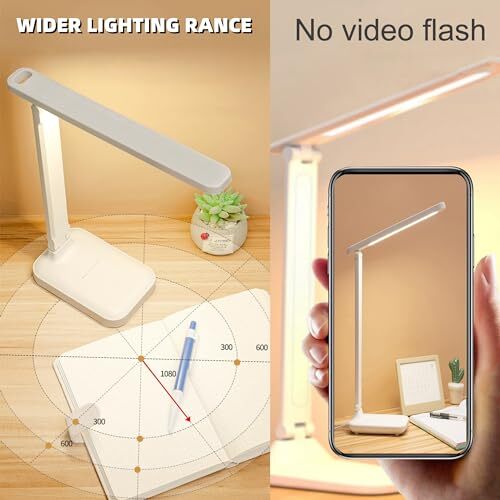 Led Desk Lamp Dimmable Desk Light Reading Lamp 3 Lighting Modes, Eye - Picture 2 of 6