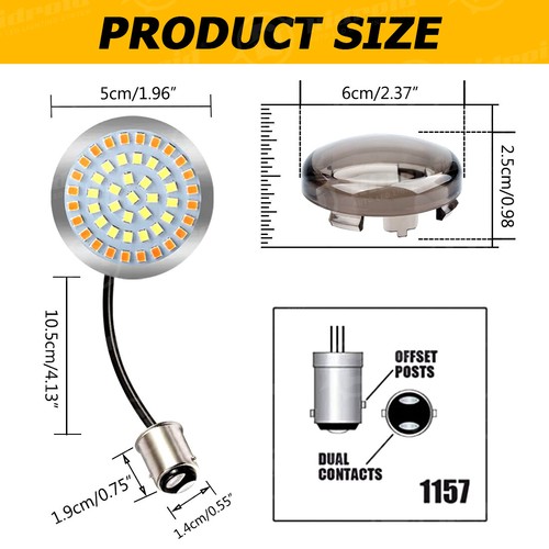 Smoked 1157 Front & 1157 Rear LED Bullet Turn Signal Lights for Harley-Davidson - Picture 6 of 17