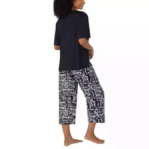 DKNY Woman’s 2 Piece Pajama Set Short Sleeve Capri Set - Picture 3 of 17