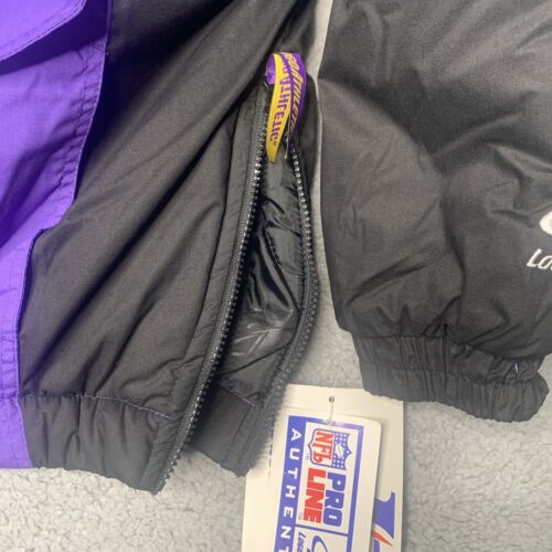 NWT VTG 90s Minnesota Vikings Pro Line Logo Athletic Pullover Puffer Jacket Sz M - Picture 9 of 14