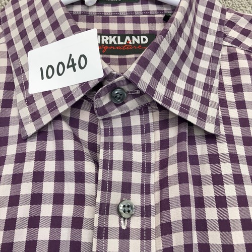 Kirkland Shirt Mens Large Red White Check Button Up Long Sleeve Cotton Casual - Picture 4 of 11