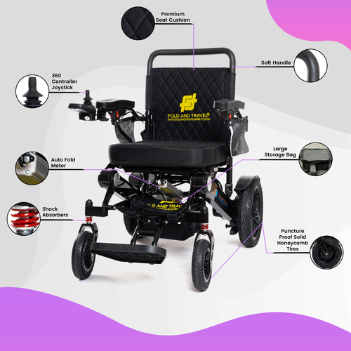 Fold And Travel Auto Fold Remote Control Lightweight Electric Power Wheelchair - 第 6/12 張圖片