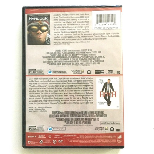 Hancock and Hitch Double Feature DVD Will Smith, Jason Bateman & Kevin James New - Picture 2 of 2