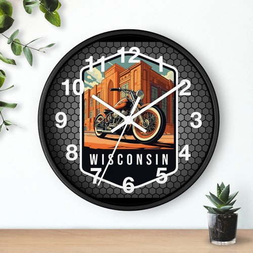 State Of Wisconsin Skyline Art Wall Clock With All Wood 3D Frame Colrful art - Picture 19 of 19