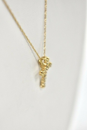 0.25 Ct Genuine Diamonds Cross Necklace 14K Yellow Gold 18" Chain ON SALE - Picture 2 of 6