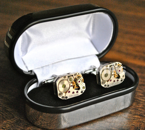 UHRWERK STEAMPUNK HERREN HOCHZEIT VINTAGE SILBER MANSCHETTENKNÖPFE
