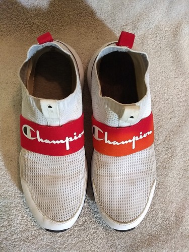 Champion Mens Gray/Red Knit Slip On Athletic Shoes, Size: 10.5 #ZZ15+2 - Picture 3 of 9