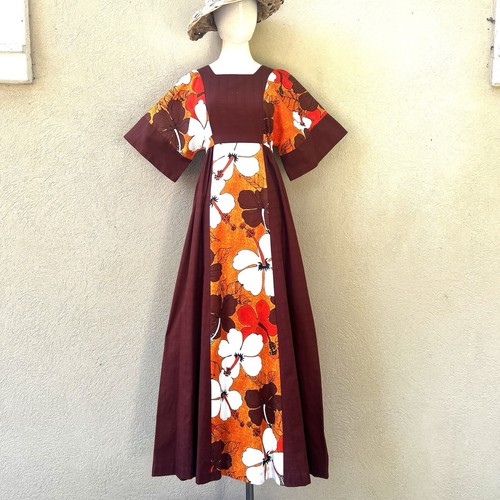 BJ’s Fashions Of Hawaii 60s 60’s 70’s 70s Barkcloth Vintage Hawaiian Dress S - Picture 5 of 17