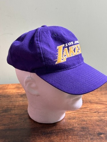 VTG 90's Los Angeles LA Lakers Starter Wool Motion Purple Snapback Hat Natural - Picture 15 of 18
