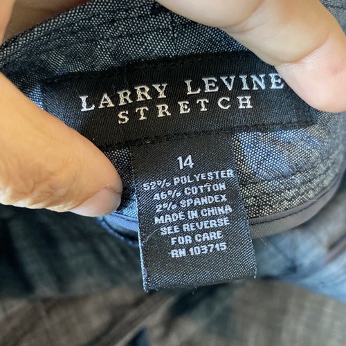 Larry Levine Stretch Blue chambray Dress Pants Size 14 - Picture 9 of 10