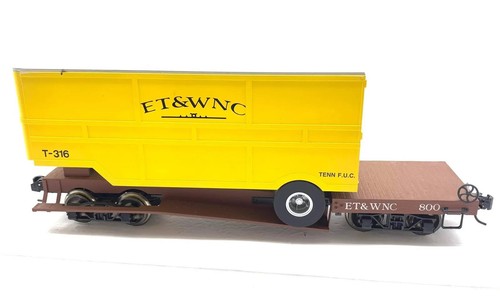 G Bachmann Flat Car W/Closed Trailer Eastern Tennessee&W. North Carolina 98320. - Picture 3 of 11