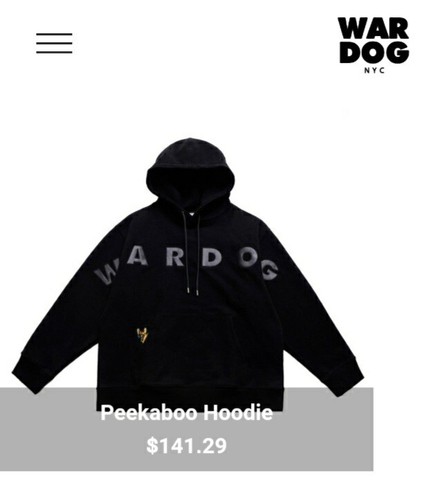 Rare WARDOG NYC Peekaboo Hoodie Men's Large Sweatshirt Gray - Picture 2 of 8