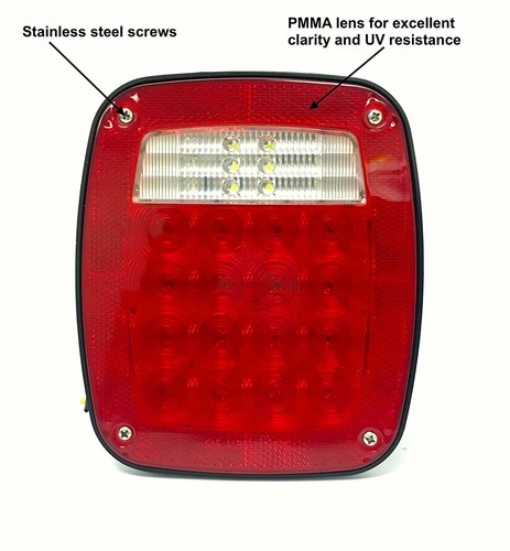 2 Pack Universal Square 12V Combination 38 LED Signal Tail Light -Truck, Trailer - Picture 2 of 9